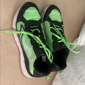 Saucony Lime and Black Athletic Sneakers